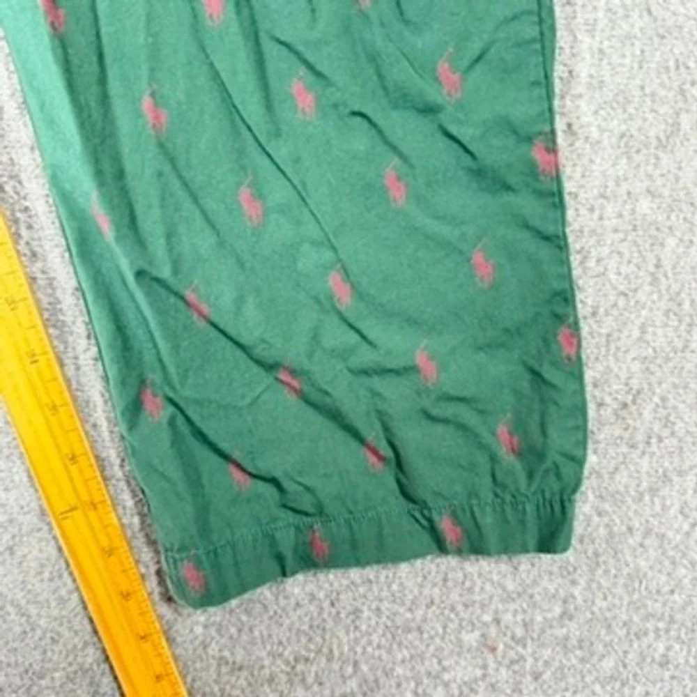 Polo Ralph Lauren Mens Pajama Pants Green All Over Pony Logo Sleepwear Large